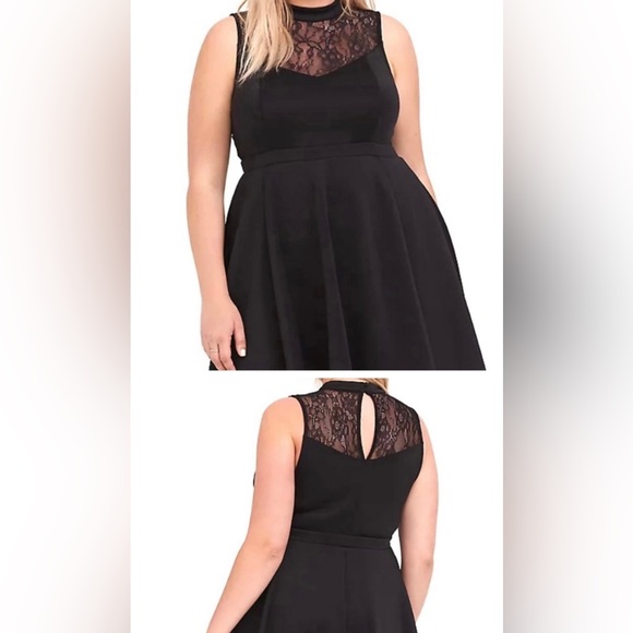 torrid Dresses & Skirts - TORRID Scuba Lace Skater Dress